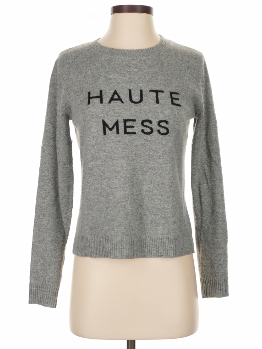 Milly Gray 'HAUTE MESS' Crewneck Cashmere Sweater